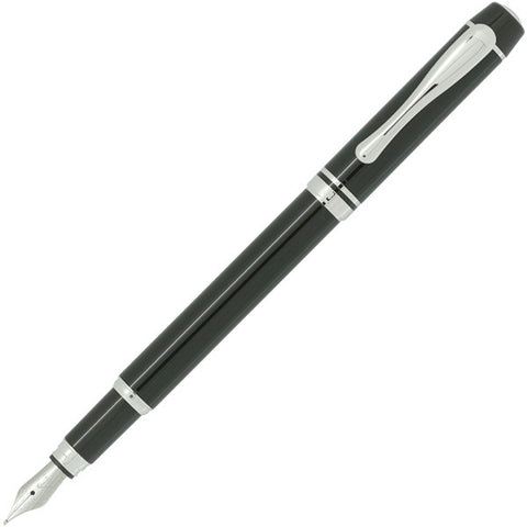 5280 Ambassador Black/Silver Medium Fountain Pen